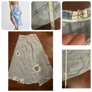 Free People Maxi Denim Skirt